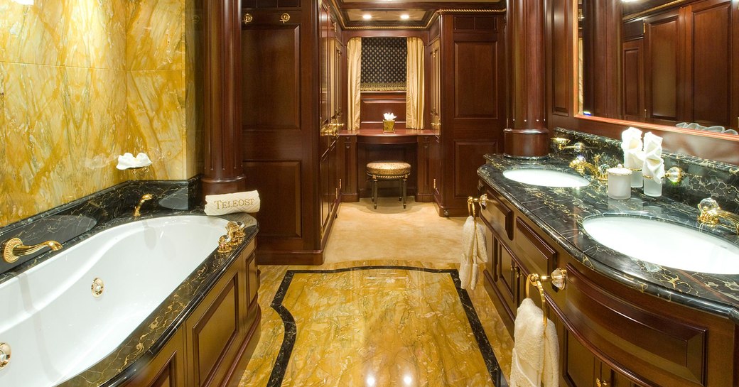 Marble en suite luxury charter yacht TELEOST