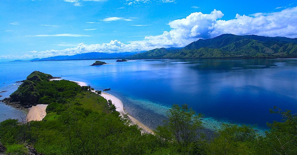 water and island of 17 Island Marine Park in Flores