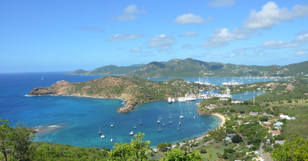 beautiful view from Shirley Heights of the Antigua Charter Yacht Show 2016