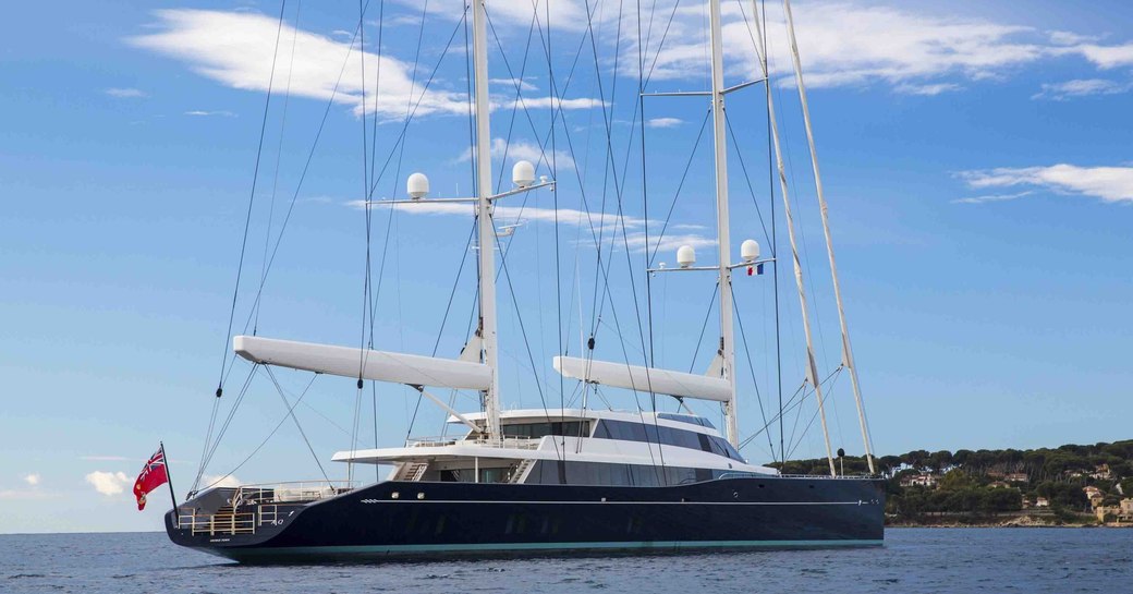 Sailing yacht AQUIJO sat at anchor