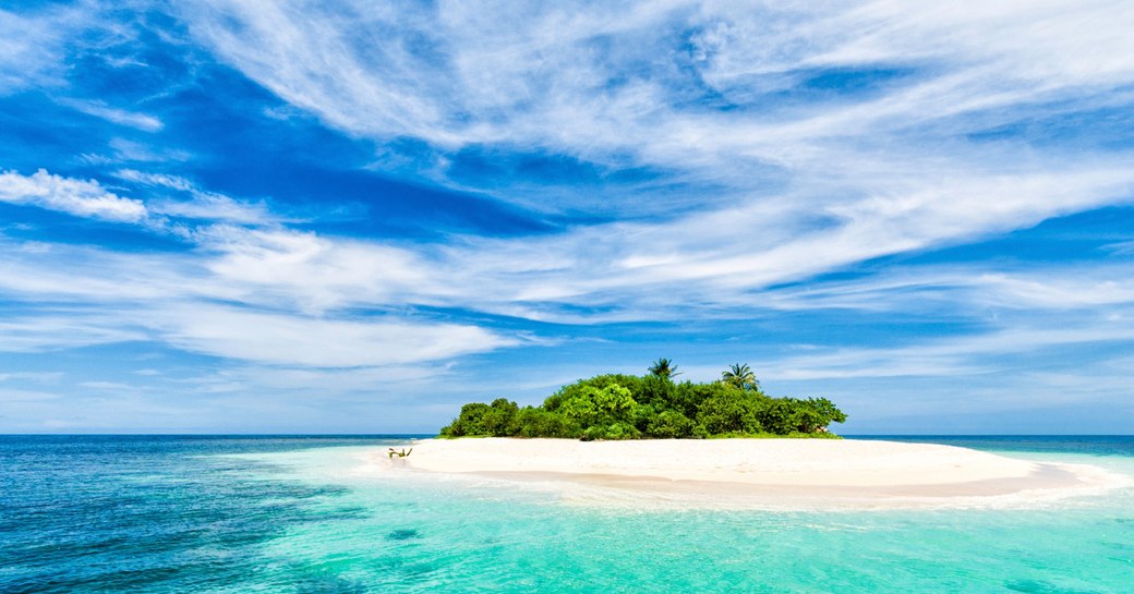 Secluded island in Caribbean