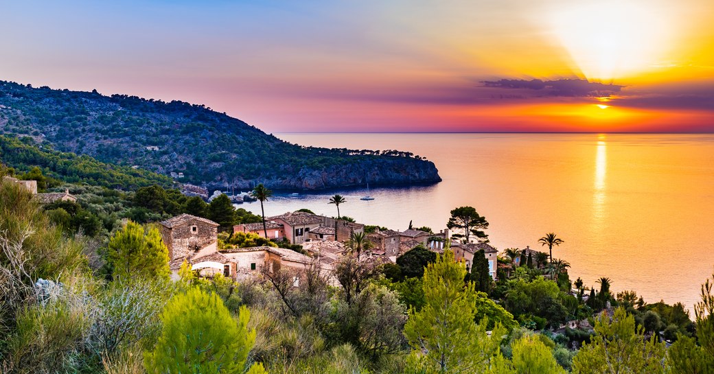 Beautiful sunset over Balearic islands