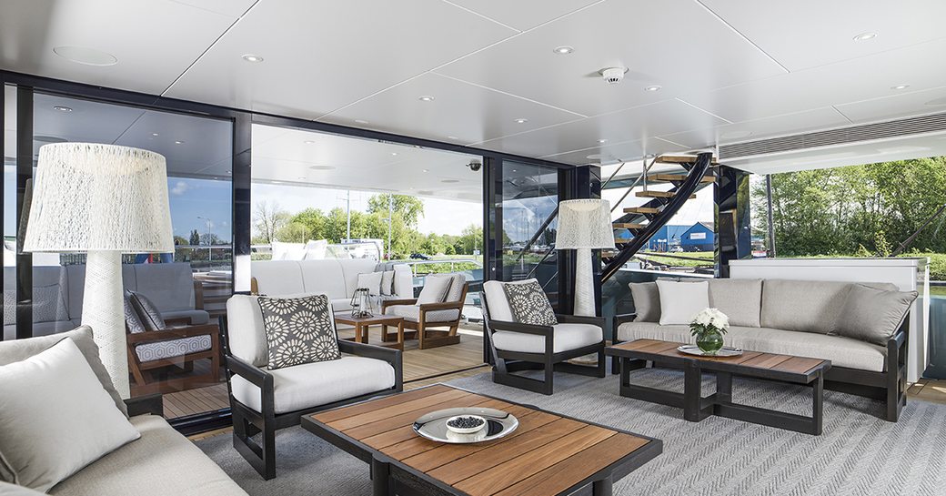 The interior of superyacht IRISHA