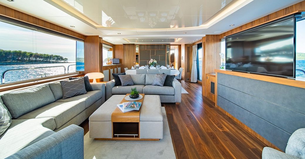 Charter yacht BLACK MAMBA interior main salon