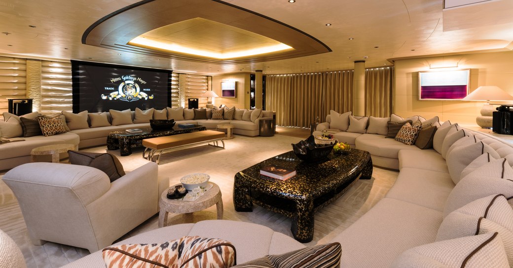 Cinema room on superyacht romea