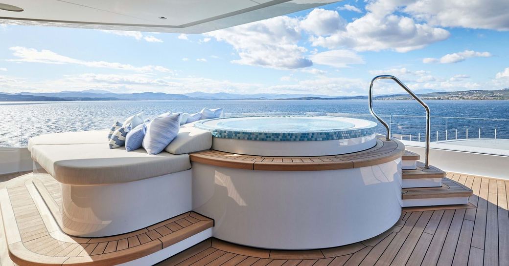 Deck Jacuzzi onboard charter yacht RENAISSANCE