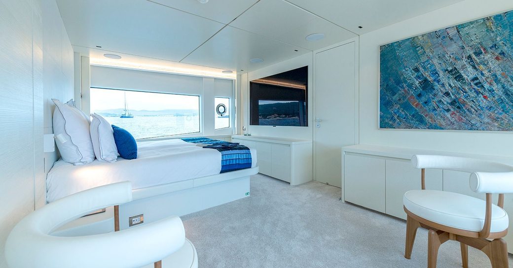 Master cabin and central berth onboard charter yacht ARSANA
