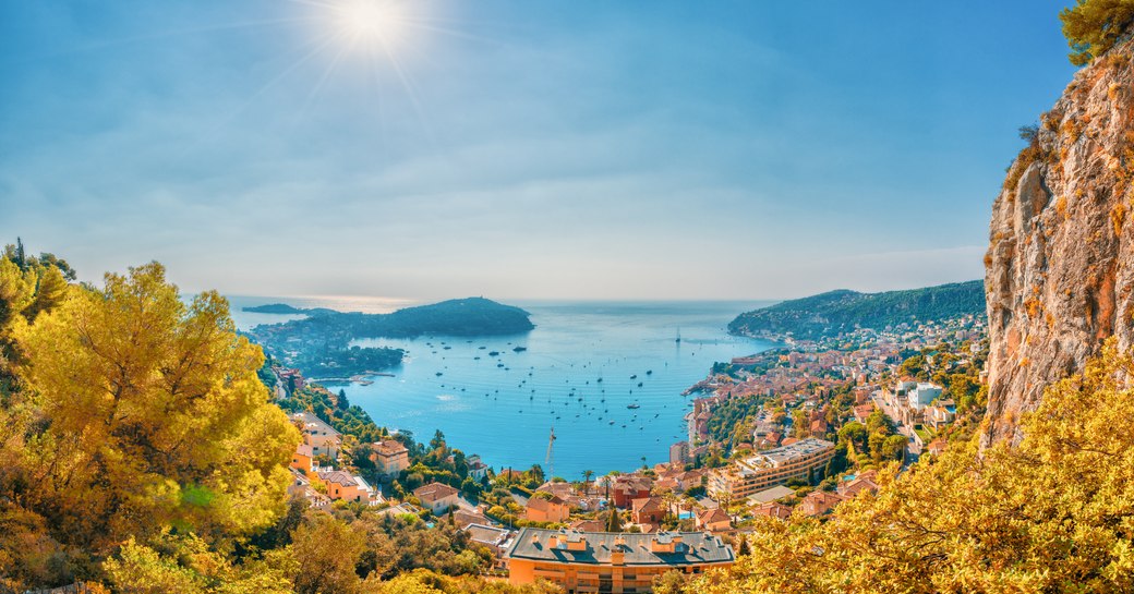 aerial view of French Riviera coast 