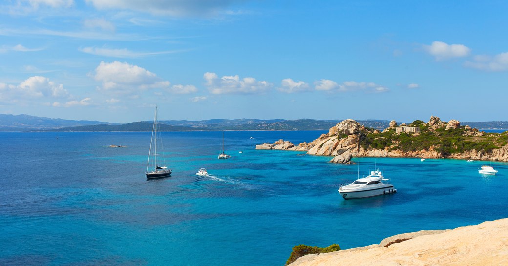 yachts on the water in sardinia 