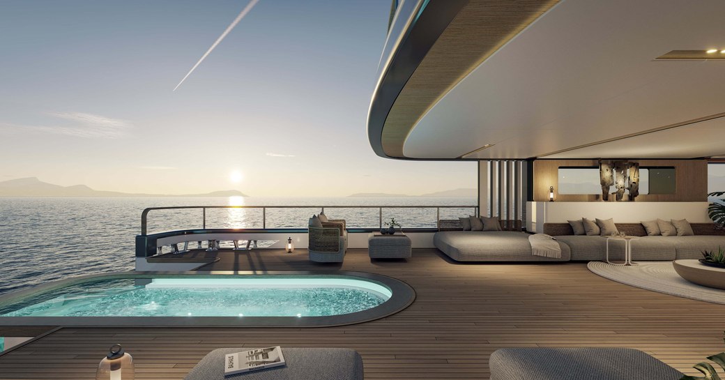 Overview rendering of the Benetti Veranda Deck