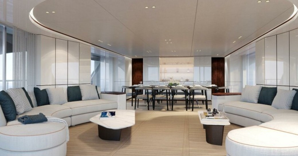 Main salon on board charter yacht NORTHERN ESCAPE