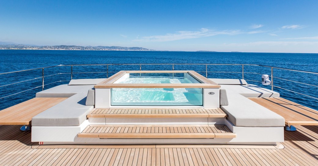 The Jacuzzi on the sundeck of superyacht NARVALO