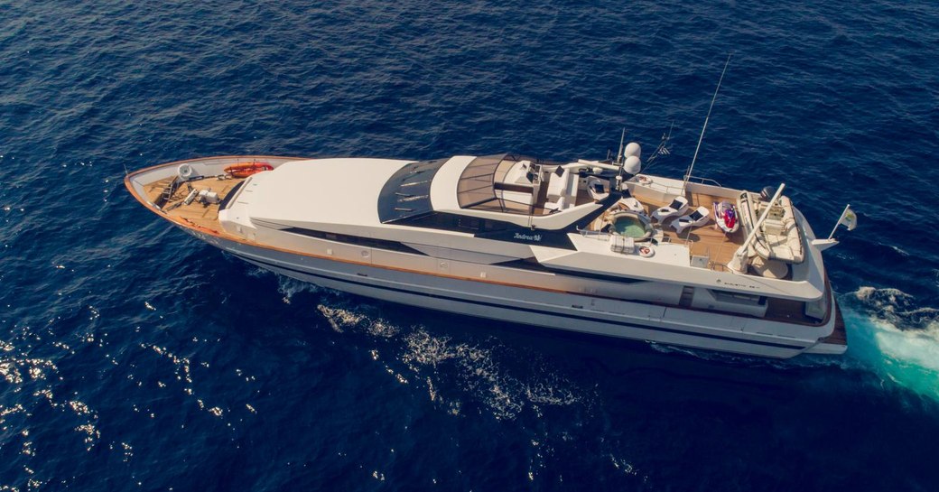 Aerial image of superyacht ANDREA underway