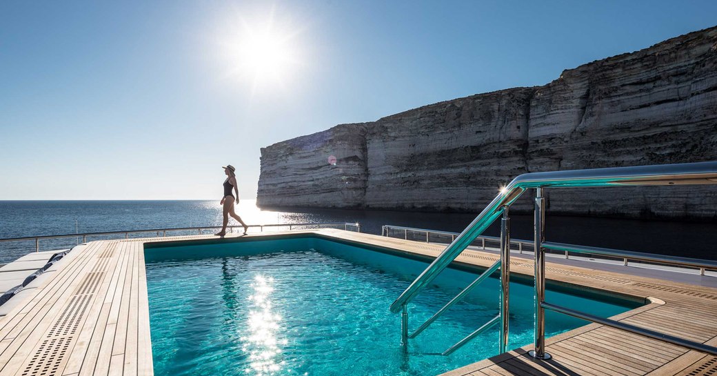 Infinity pool on Lana's aft deck