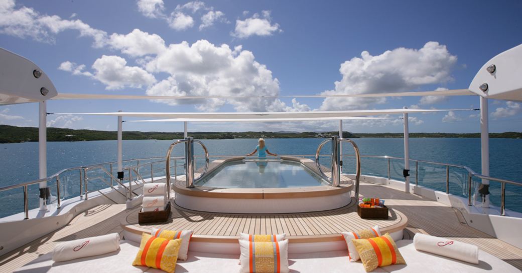 Deck Jacuzzi onboard charter yacht AMARYLLIS