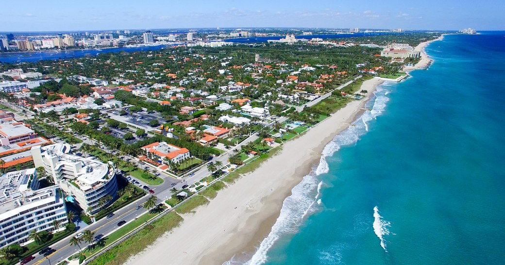 Aerial view of Palm Beach coastline