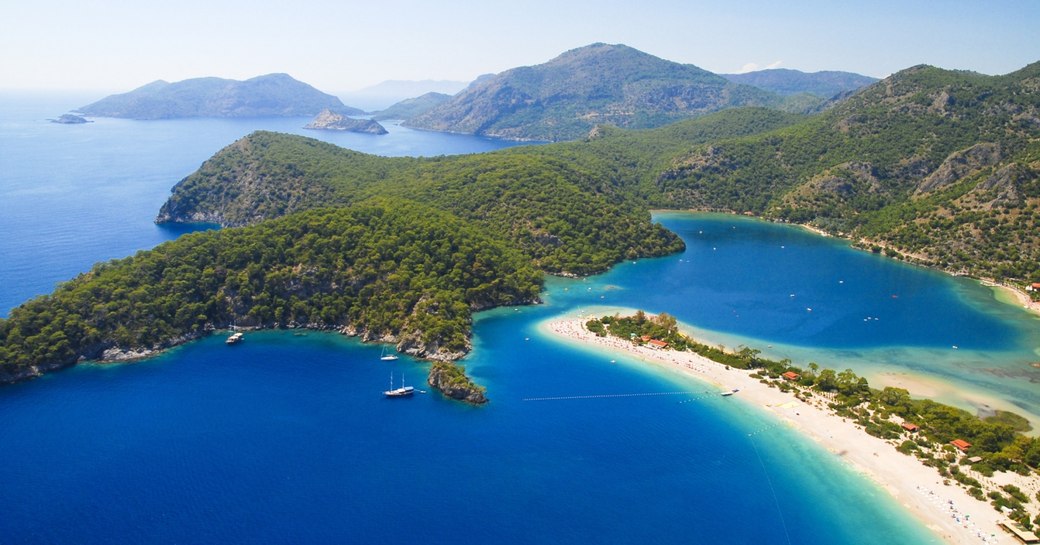 Yachts at Oludeniz Beach located in Fethiye 