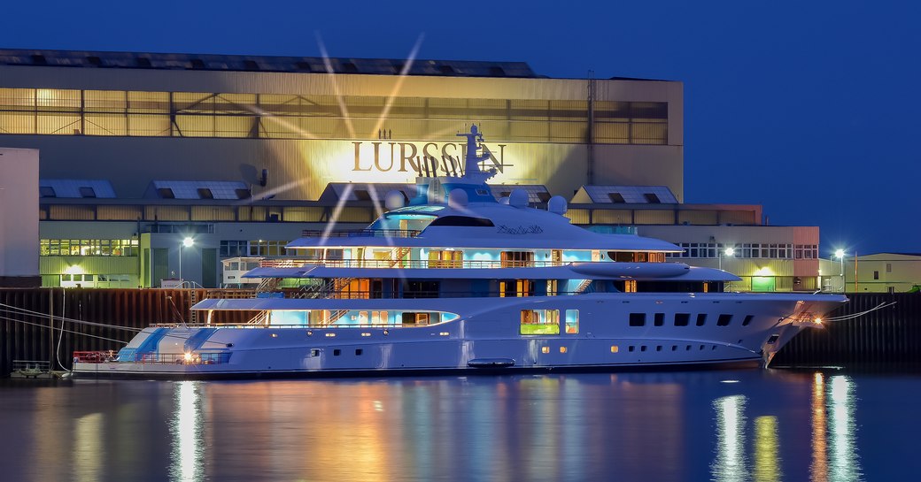 The newly launched Lurssen superyacht 'Quantum Blue'