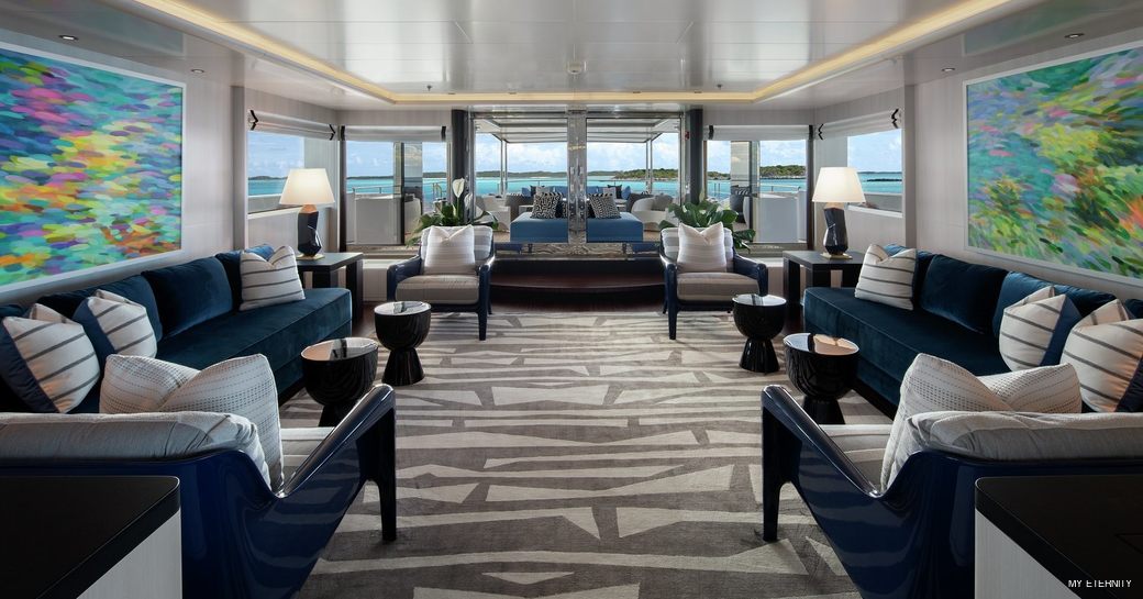 Main salon onboard MY Eternity