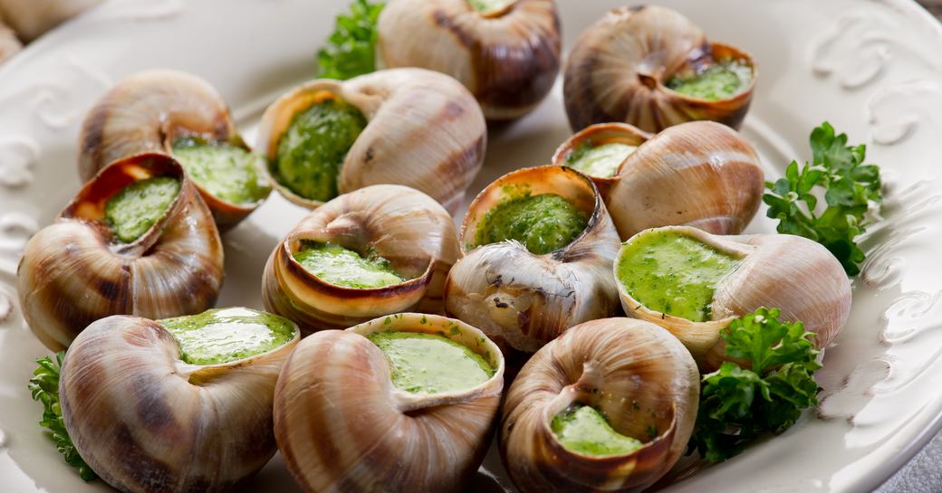 snails served for dinner in a restaurant in the South of France