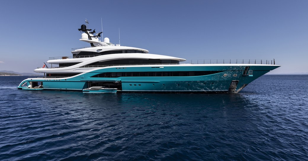 Superyacht GO profile shot at sea