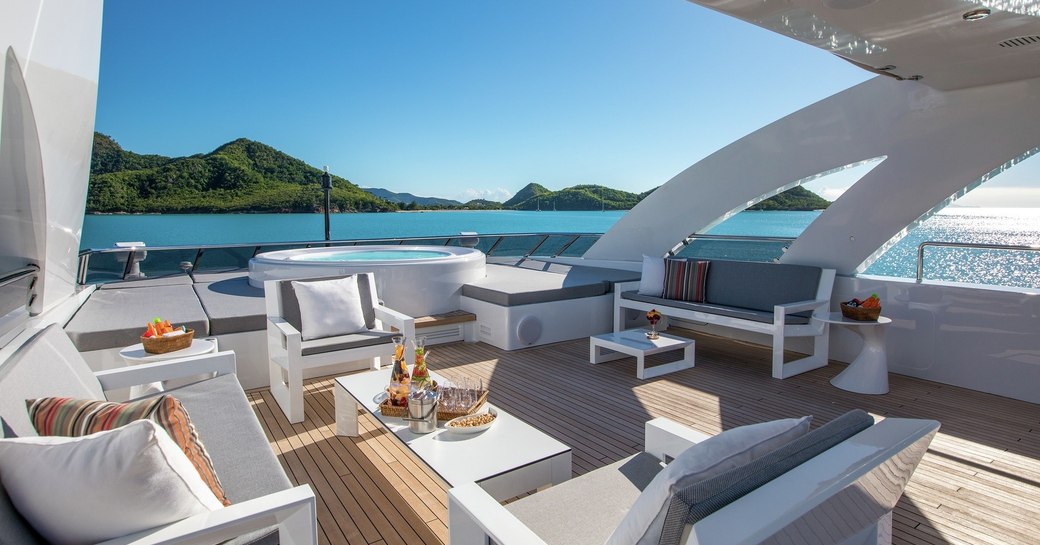 Sundeck on board charter yacht G3