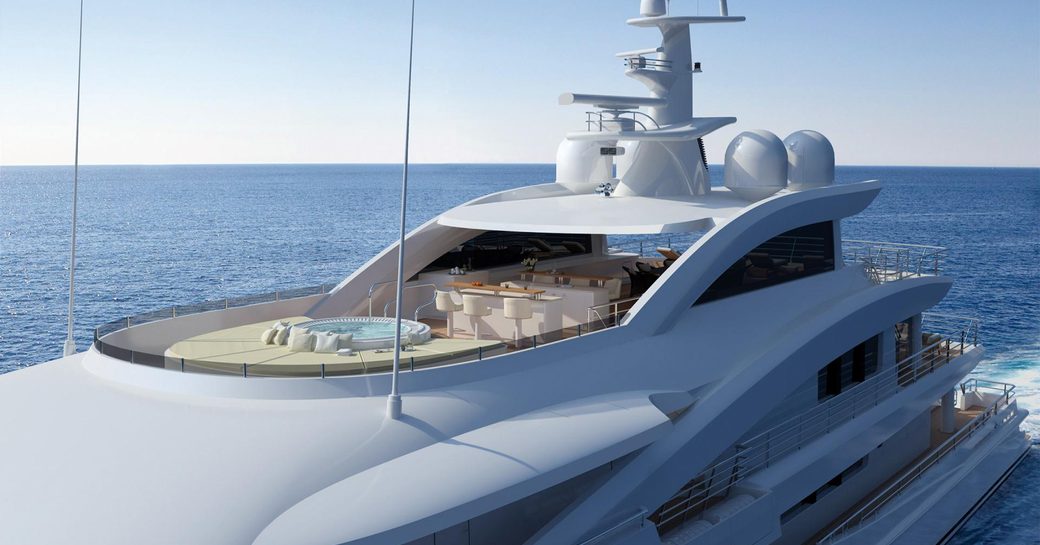 The sundeck of superyacht 'Volpini 2'