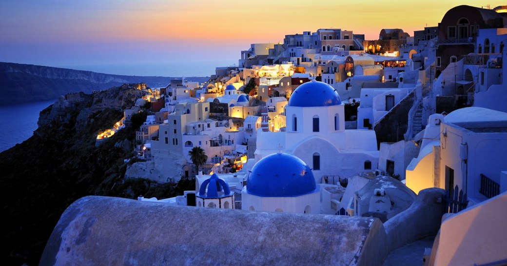 Sunset over Greek Island of Santorinin