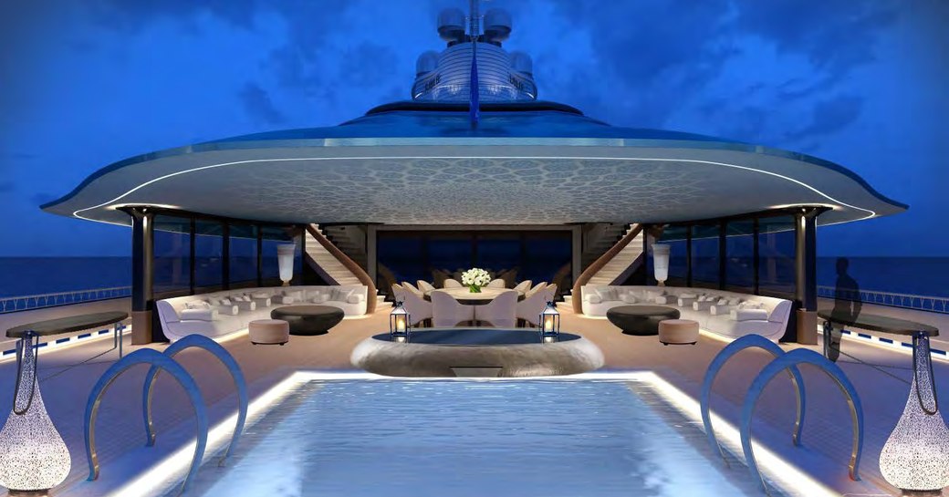 pool area on luxury oceanco yacht secret iii