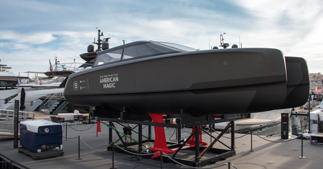 A tender on display at the Cannes Yachting Festival