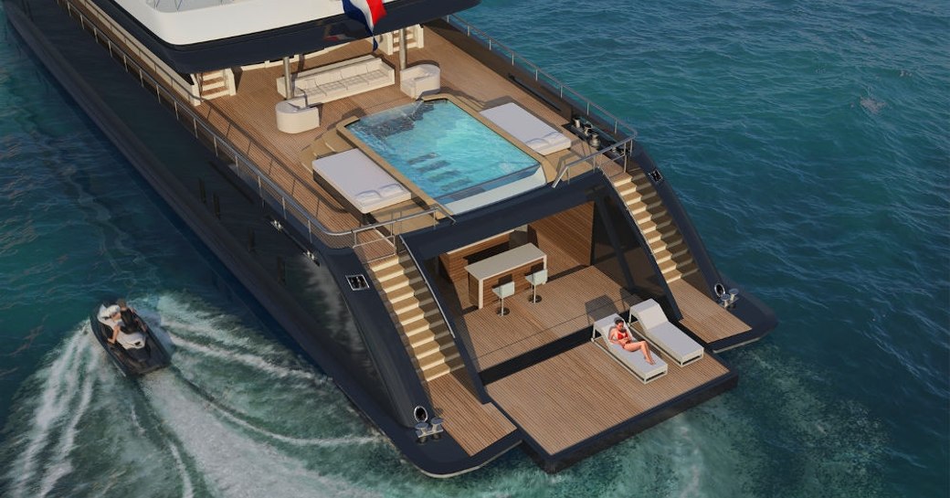 New swimming pool on Superyacht Icon 