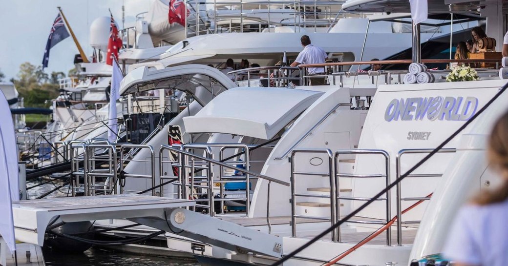 Australian superyacht rendezvous boats lined up