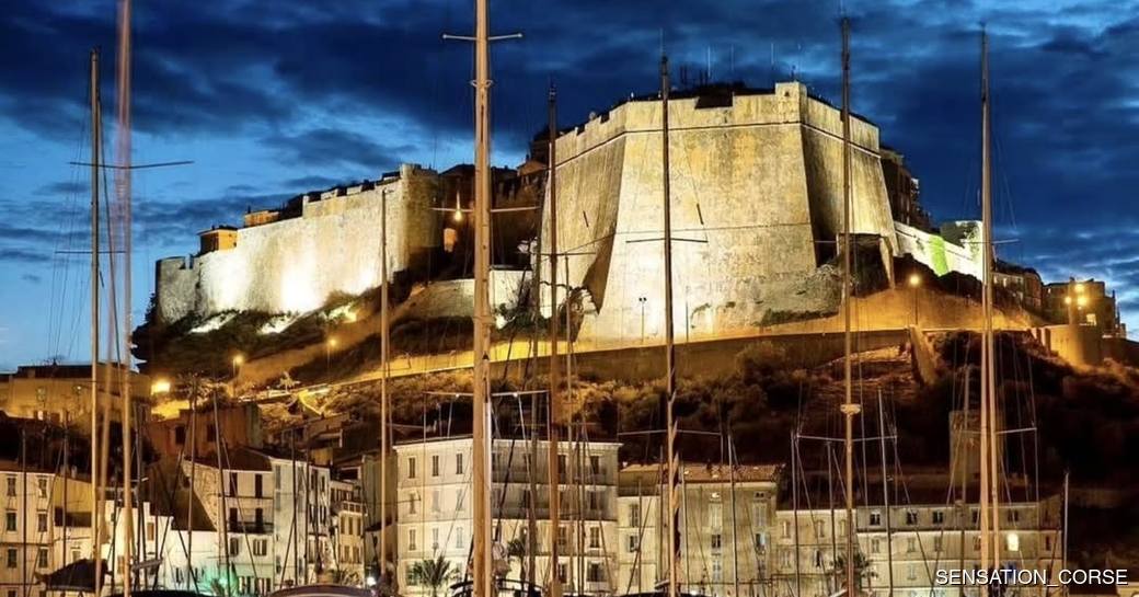 Citadelle de Bonaficio, boats, night time