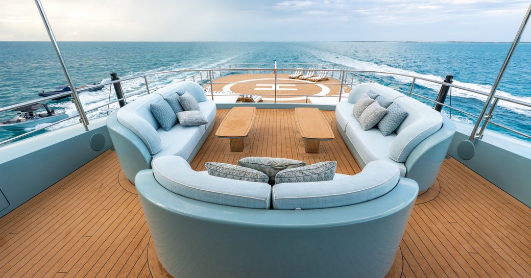 Exterior deck space onboard charter yacht LIMERENCE