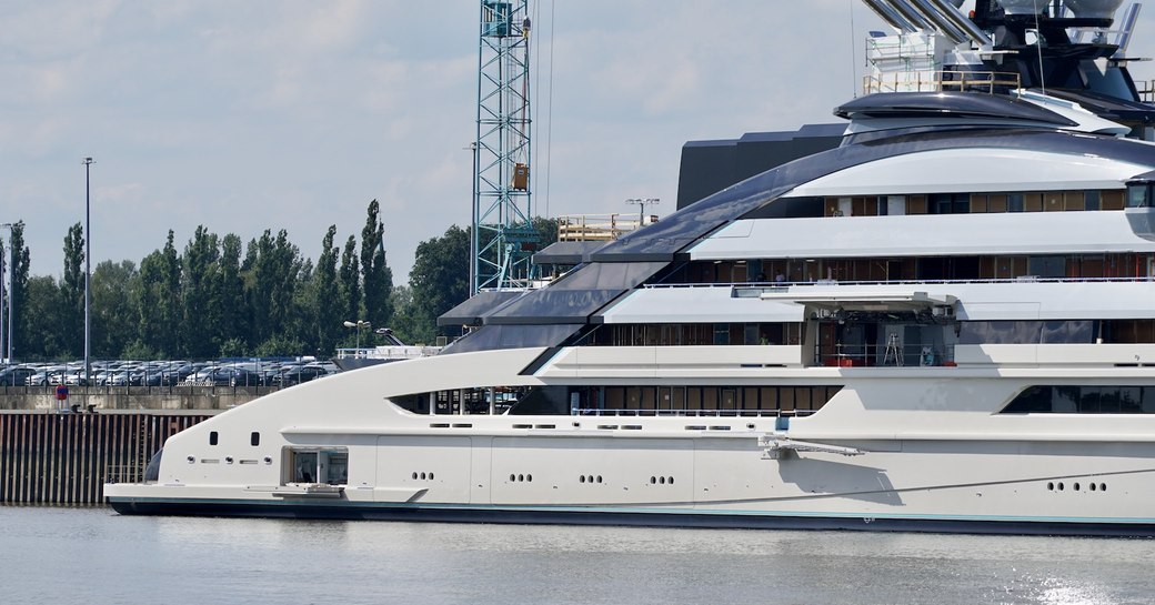 megayacht OPUS or nord, aft deck view