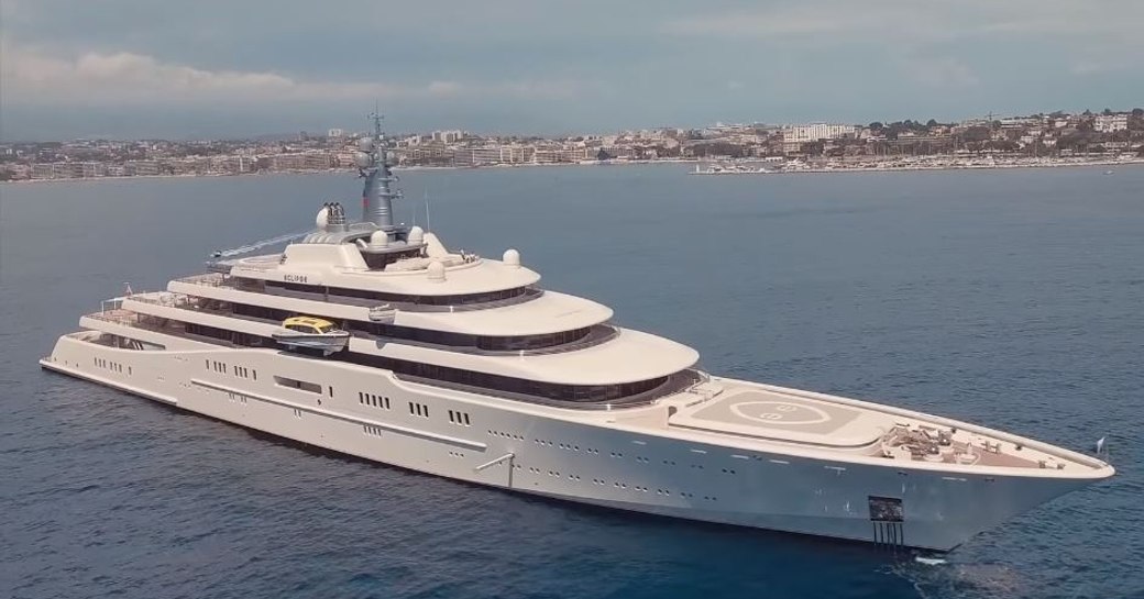 M/Y ECLIPSE at anchor in the Mediterranean