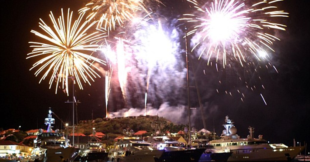 the new year fireworks at St Barts