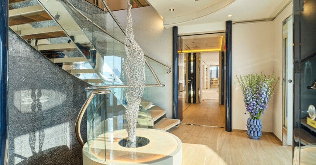 entrance hall onboard superyacht charter O'Eva