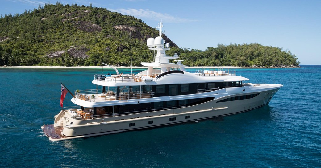 superyacht LILI anchored on a luxury yacht charter in Thailand