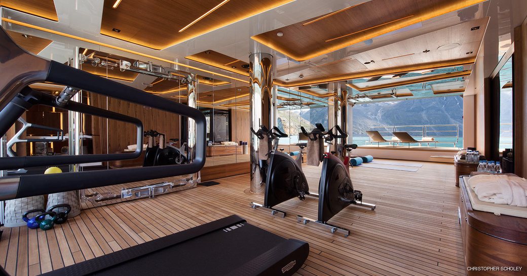 Beach club gym onboard MY Cloudbreak