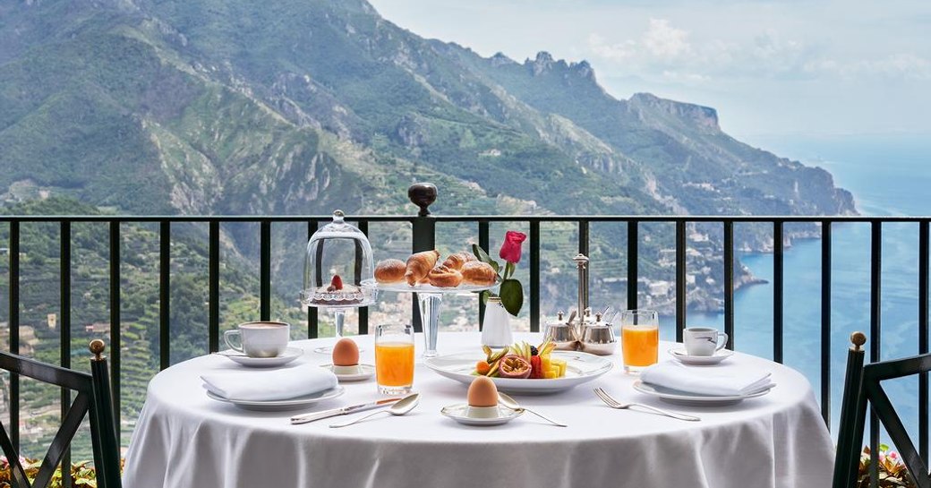 Incredible views from restaurant in Ravello which overlooks the sea