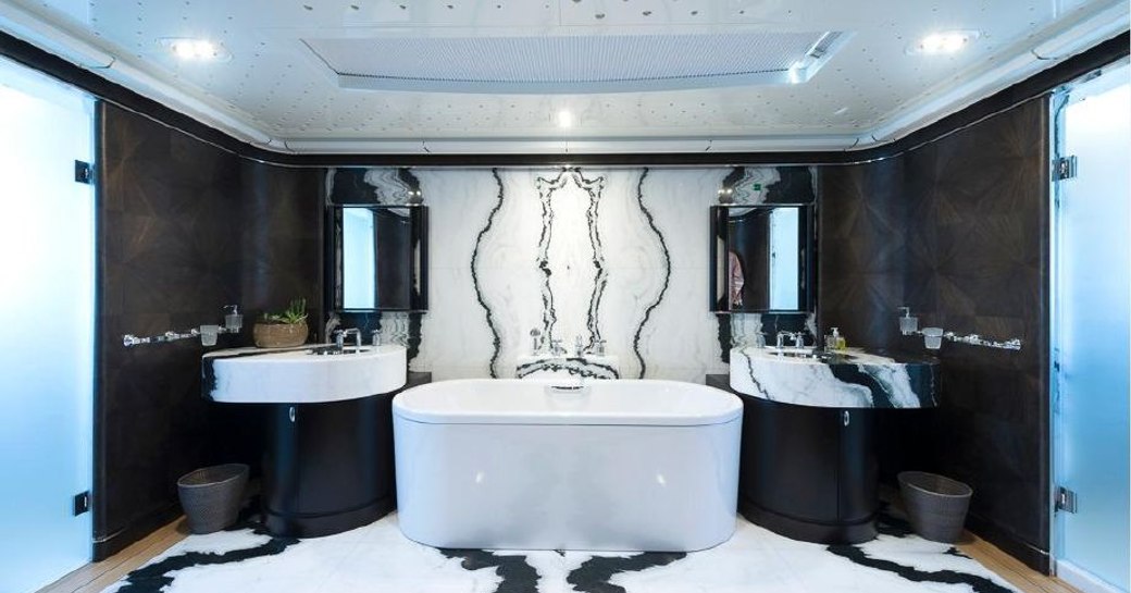 Marble ensuite of superyacht Aquarius