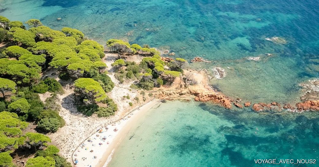 Palombaggia Beach aerial view