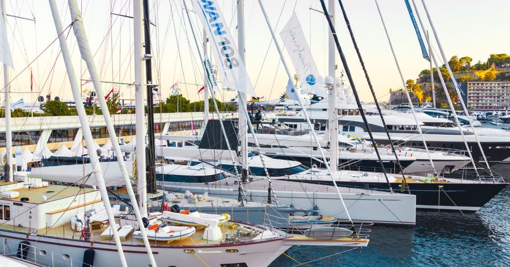 Sailing yachts berthed at Port Hercule