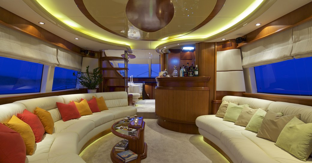 The main salon of luxury yacht IRIS