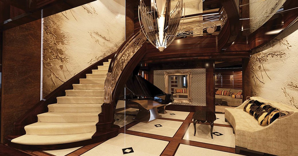 Stunning foyer onboard MY Kismet