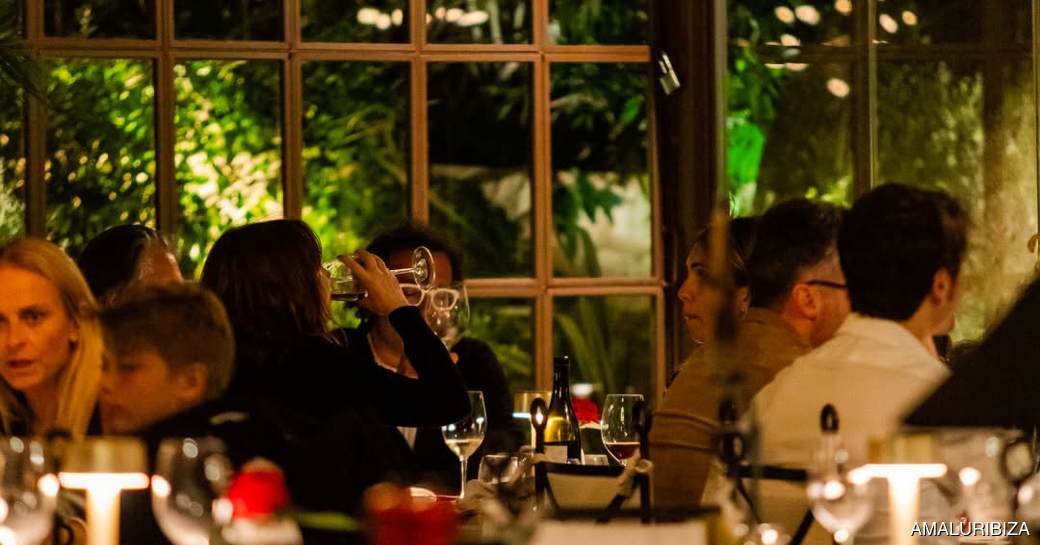 Visitors dining at Amalur Ibiza