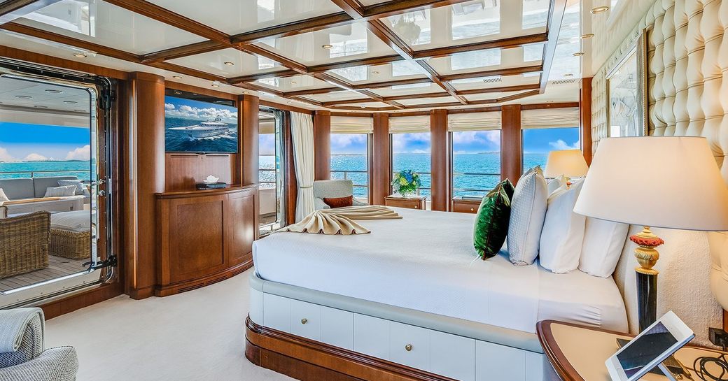 Master cabin onboard charter yacht OCEANOS
