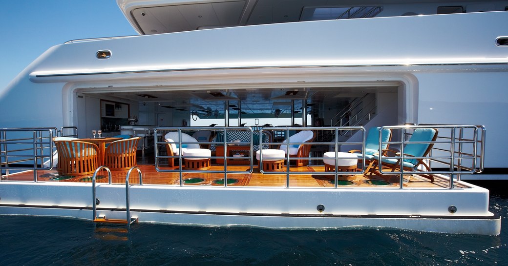 Beach club on Superyacht Pegasus VIII