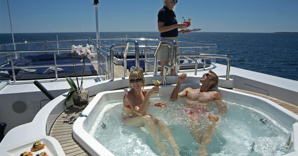 Superyacht 'QM of London''s deck Jacuzzi